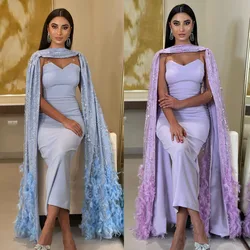 Off The Shoulder Floor Length Beadings Sleeveless FeatherProm Dresses Evening Dresses Saudi Arabia Women's Formal Dress