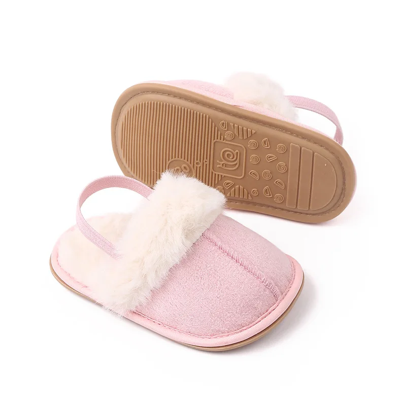 Brand Crib Shoes for Boy Infant Winter Warm Slippers Christian Baby Item Newborn Footwear Toddler Soft Rubber Bottom Garden Shoe