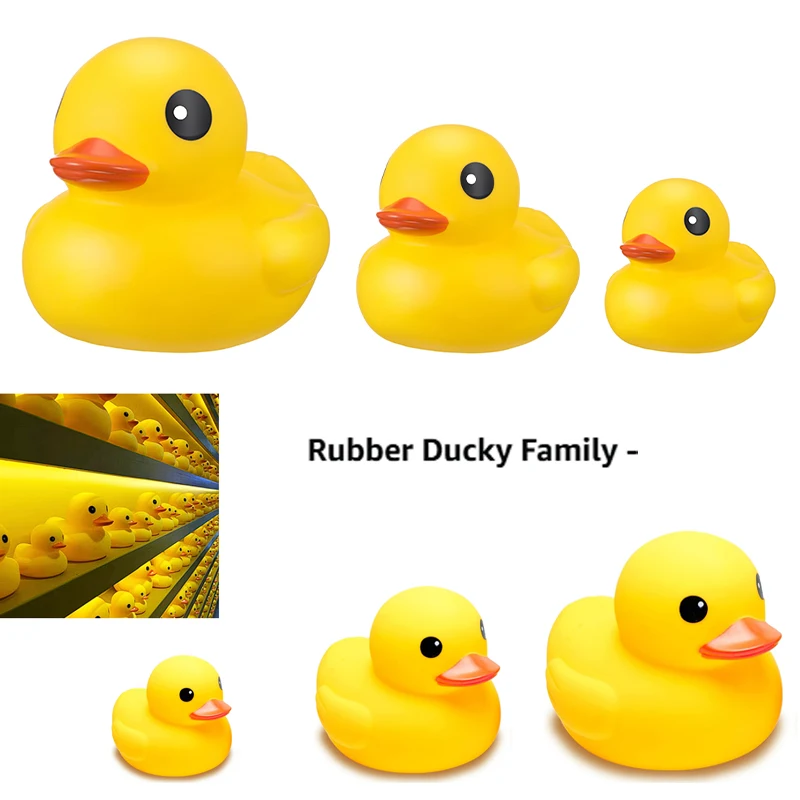 Famille de Canards en Caoutchouc Jaunes - Jouet de Bain