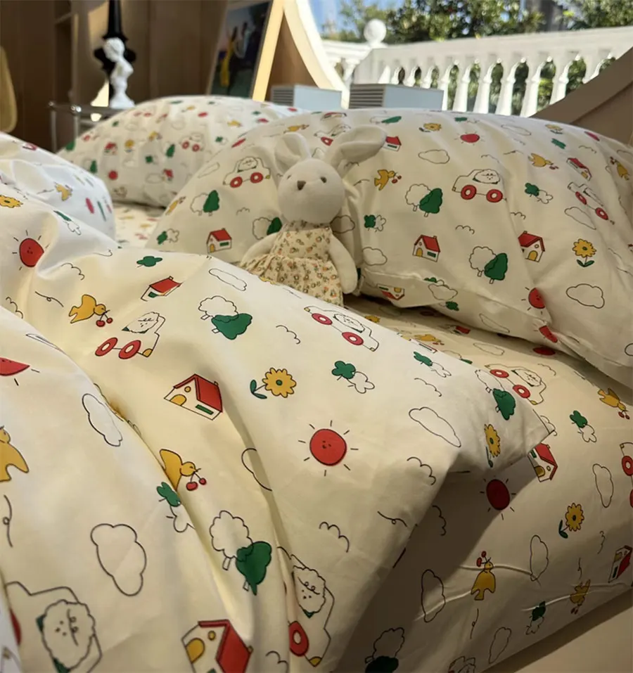 

Cute cartoon bedding set kid child teen,twin full queen king fashion lovely cotton home textile bed sheet pillowcase quilt cover