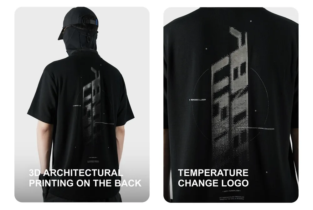 Reindee Lusion 25ss merino wool temperature change logo T-shirt techwear gorpcore