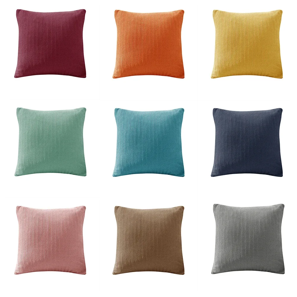 Jacquard Cushion Covers Polar Fleece Decorative Pillow Cover Plain Dyed Pillow Case 45X45CM Solid Square Moden Home Pillowcase