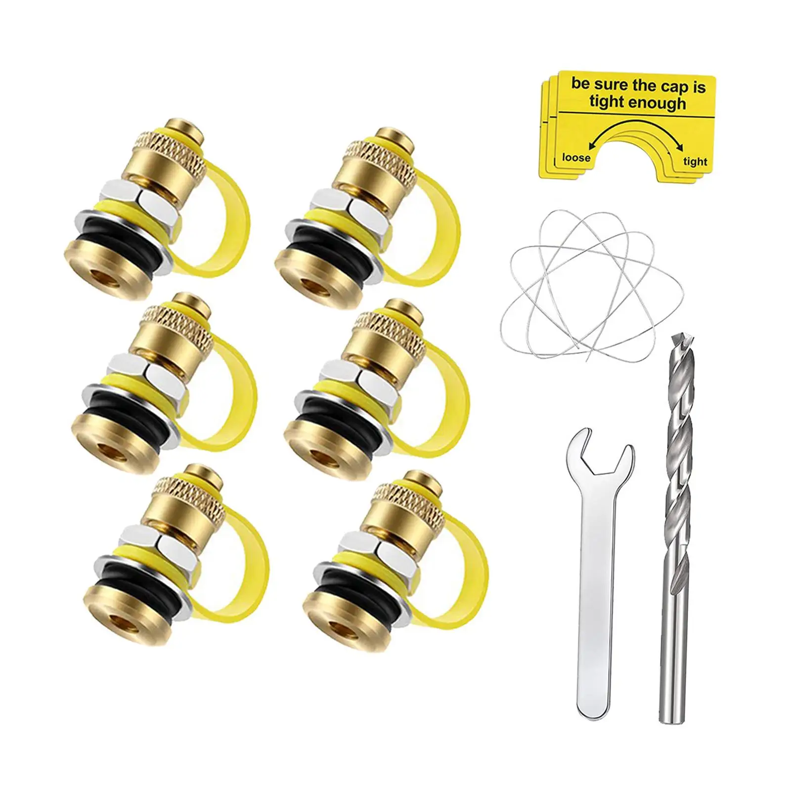 6x Universal Fuel Gas Can Vents Caps Quickly Gas Can Vent Valve 5 Gallon Exhaust Cover Set 6 Air Nozzles