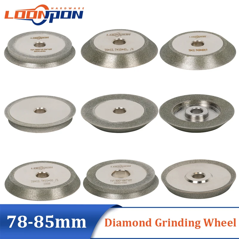 78-85mm Diamond Grinding Wheel Electroplate Grinding Circle 150Grit Grinder for Carbide Metal Tungsten Steel Milling Cutter