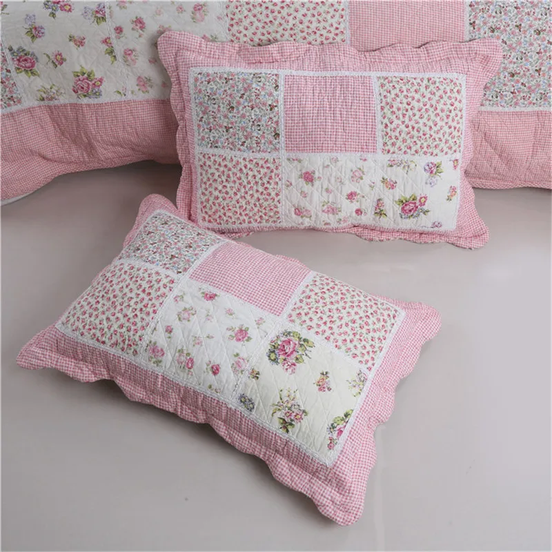 Cotton Quilted Bedspread on the Bed, Plaid, Padded Summer Quilt, Blanket Coverlet, Cubrecam Bed Cover Colcha, Fashion Bedding
