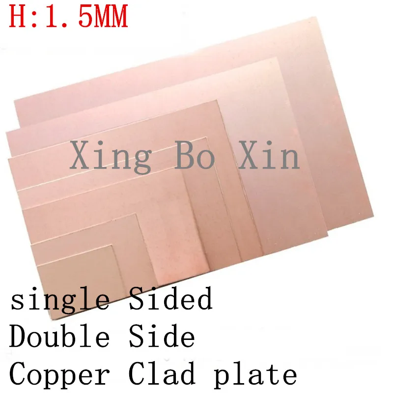 

10PCS FR4 H=1.5MM PCB 10X15CM Single Double Side Copper Clad plate DIY PCB Laminate Circuit Board Connector 10*15CM 100*150MM