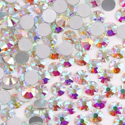 Elegant Assortment of Colorful Glass Crystal Flatback Rhinestones for DIY Nail Art and Crafts (A4 Crystal AB)