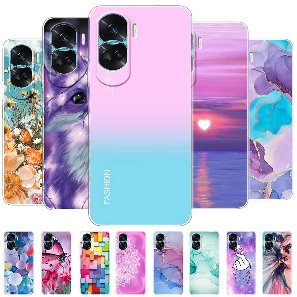 Para Honor 90 Lite Case Honor 90 Lite Cover Muticolor Shell Shockproof  Silicone Tpu Pc Protective Phone Back Cover Honor 90 Lite