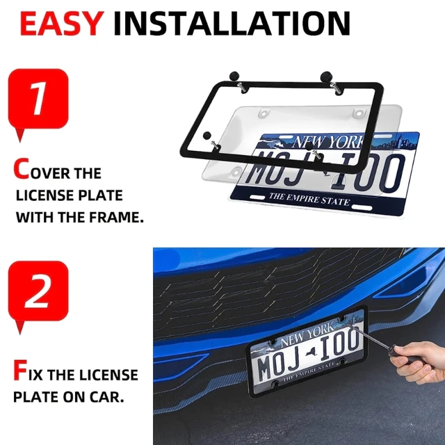 Flat Tinted Plastic Protector License Plate Frame - AliExpress