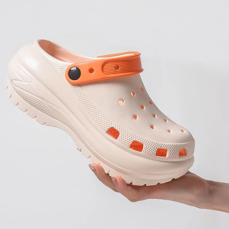 

Women's Platform Sandals Summer 2023 New Slip-On High Heels Clogs Outdoor Quality Luxury Brands Beach Slippers Women Shoes 40 41