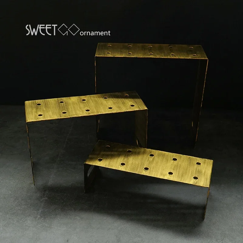 Vintage Golds Cake Stands Wedding Cake Decoration Tools Push Pops Display Tray Cupcake Pans for Home Food Cooking Props