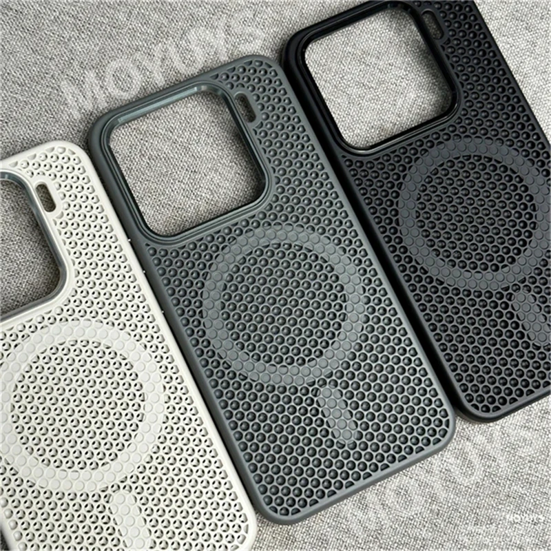 Enhanced Honeycomb Mesh Cooling Magnetic Phone Case - Shockproof Bumper Protective Back Cover