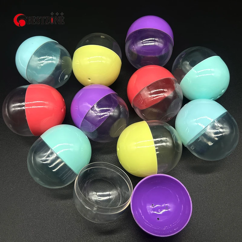 

50Pcs Diameter 47x56MM 1.85*2.2Inch Plastic PP+PS Empty Toy Capsules Surprise Ball For Vending Machine Can Filled With Toys Kids