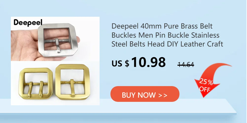 Deepeel 40mm Pure Copper Belt Buckles Head Solid Brass Pin Buckle for 38-39mm Belts Men Leather Craft Metal Jeans Accessories