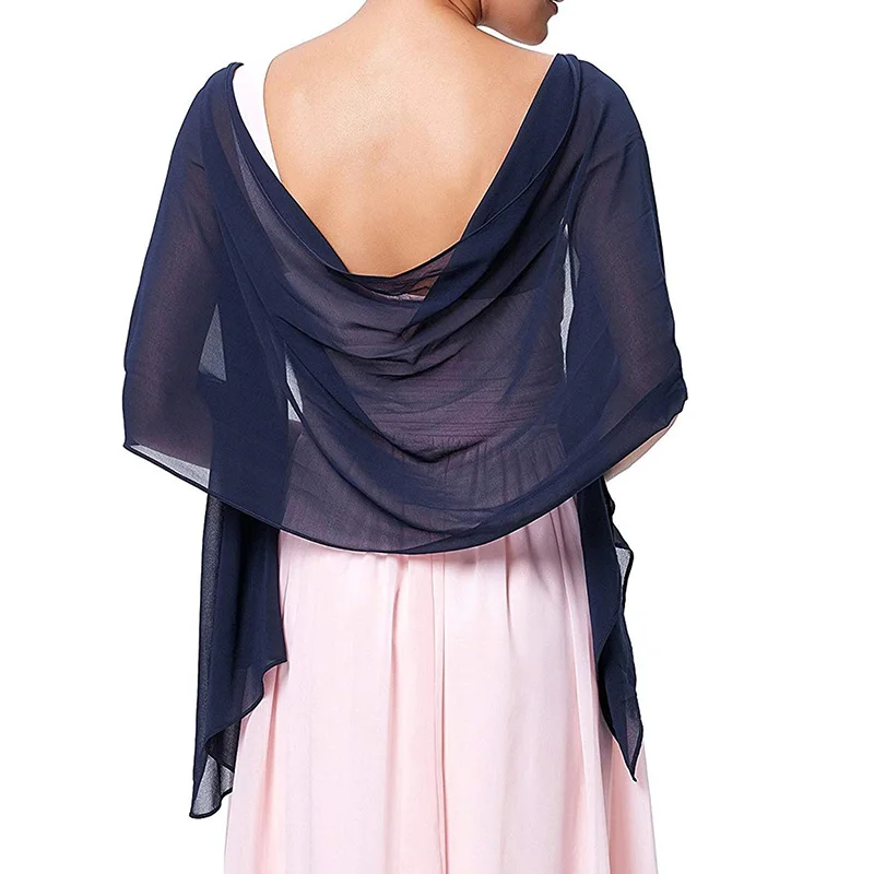 Korean Solid Color Transparent Chiffon Silk Scarf Summer Beach Towel Sunscreen Shawl Women Wedding Evening Party Dress Scarf R21 4