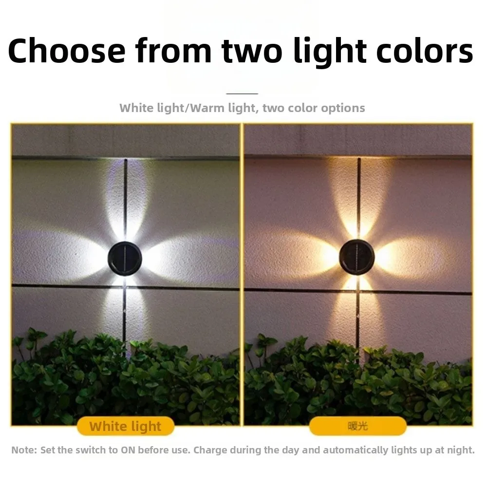 Waterproof Solar Wall Lamp LED Light Solar Powered Outdoor Wall Light Smart Light Control Garden Fence Light Home Courtyard