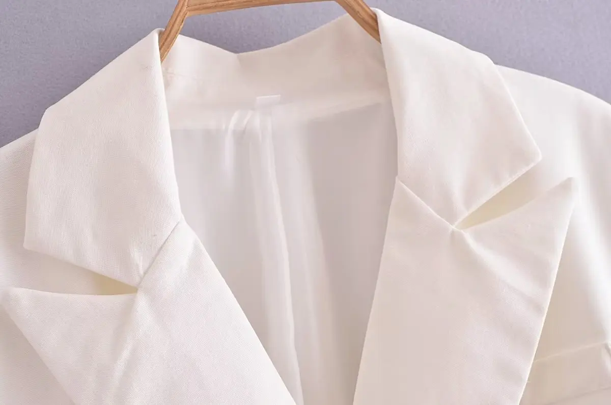Jenny&Dave Party Casual Straight Leg Trousers Suits Women French Fashion Ladies Vintage Double Breasted Linen Blazer