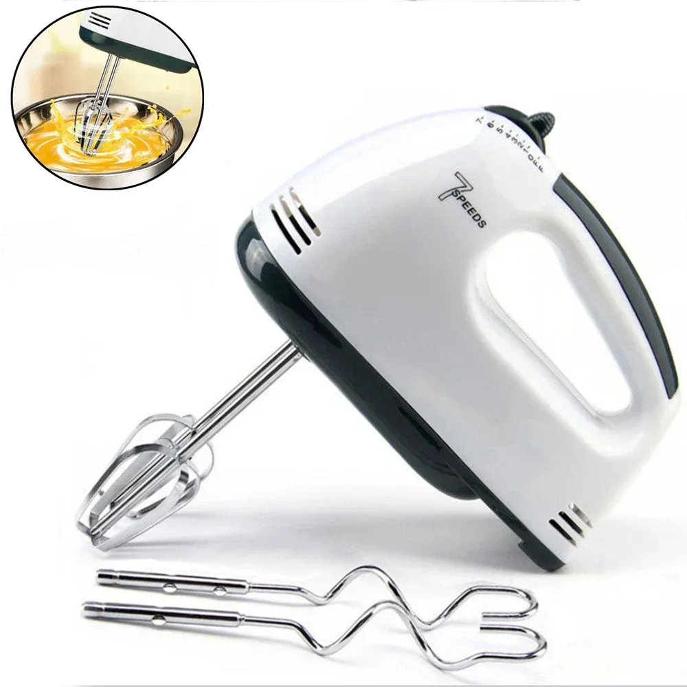 White Color Handheld Electric Egg Beater Household Automatic Mixer Egg White and Cream Beater Mini 7-speed Egg Beater 2