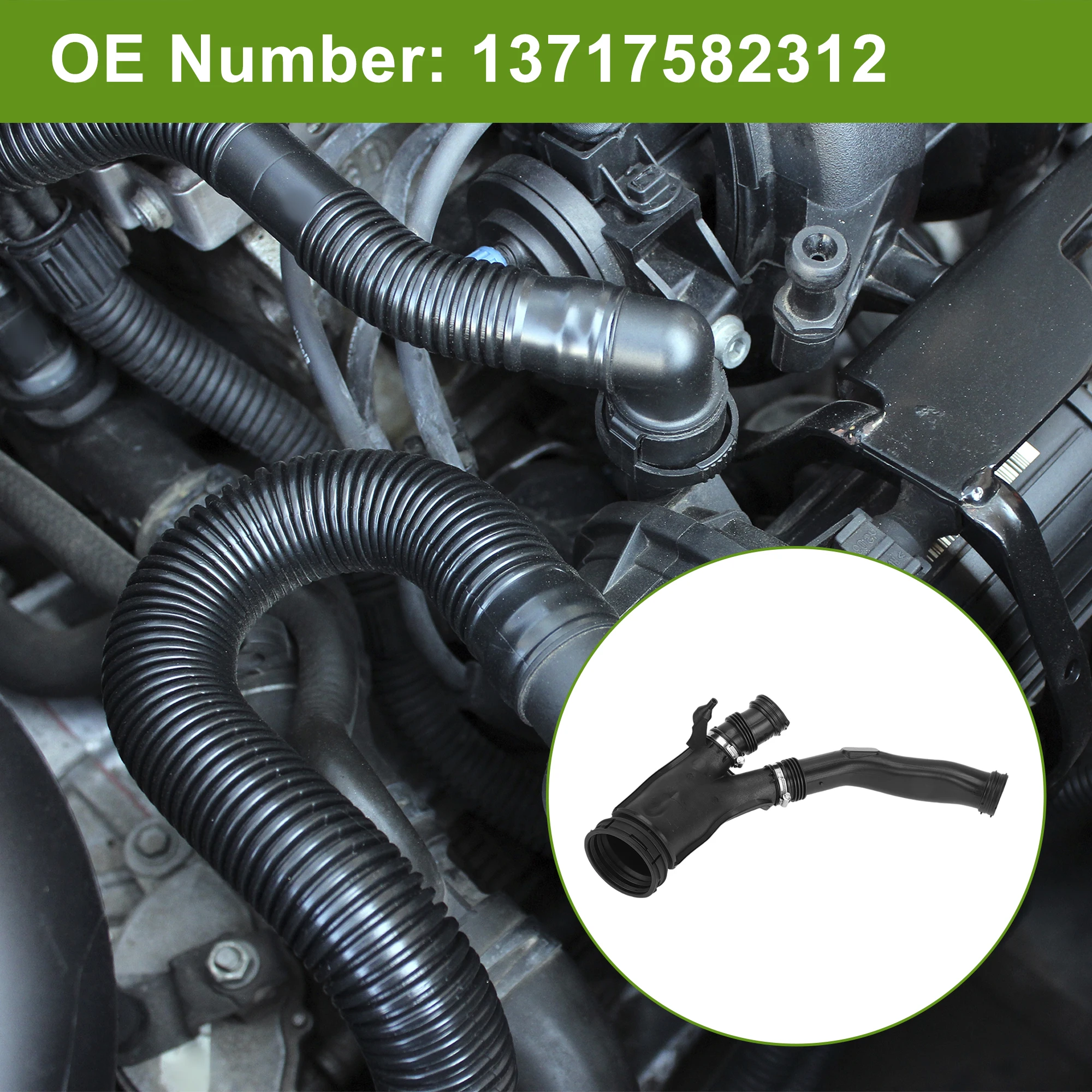 X Autohaux Car Assembly Turbo Air Hose No.13717582312 for BMW 7 Series X6 E71 F01 F02 740i 740Li N54 Cleaner Intake Hose 1 Pc