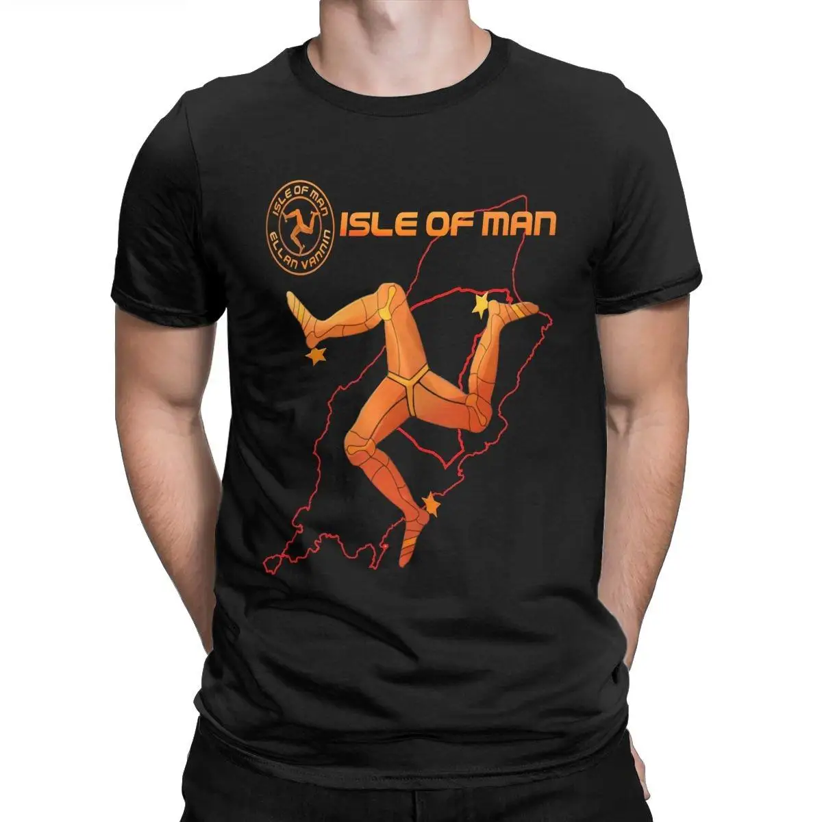 

Isle Of Man TT T Shirt Men's 100% Cotton T-Shirts Round Collar Road Racing Motorcycle Tees Short Sleeve Tops Graphic Printed