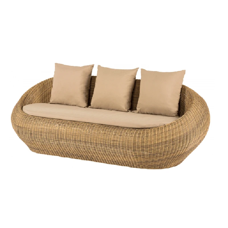 

Customized rattan chair three piece set imitation rattan woven table and chair waterproof and sunscreen furniture combination