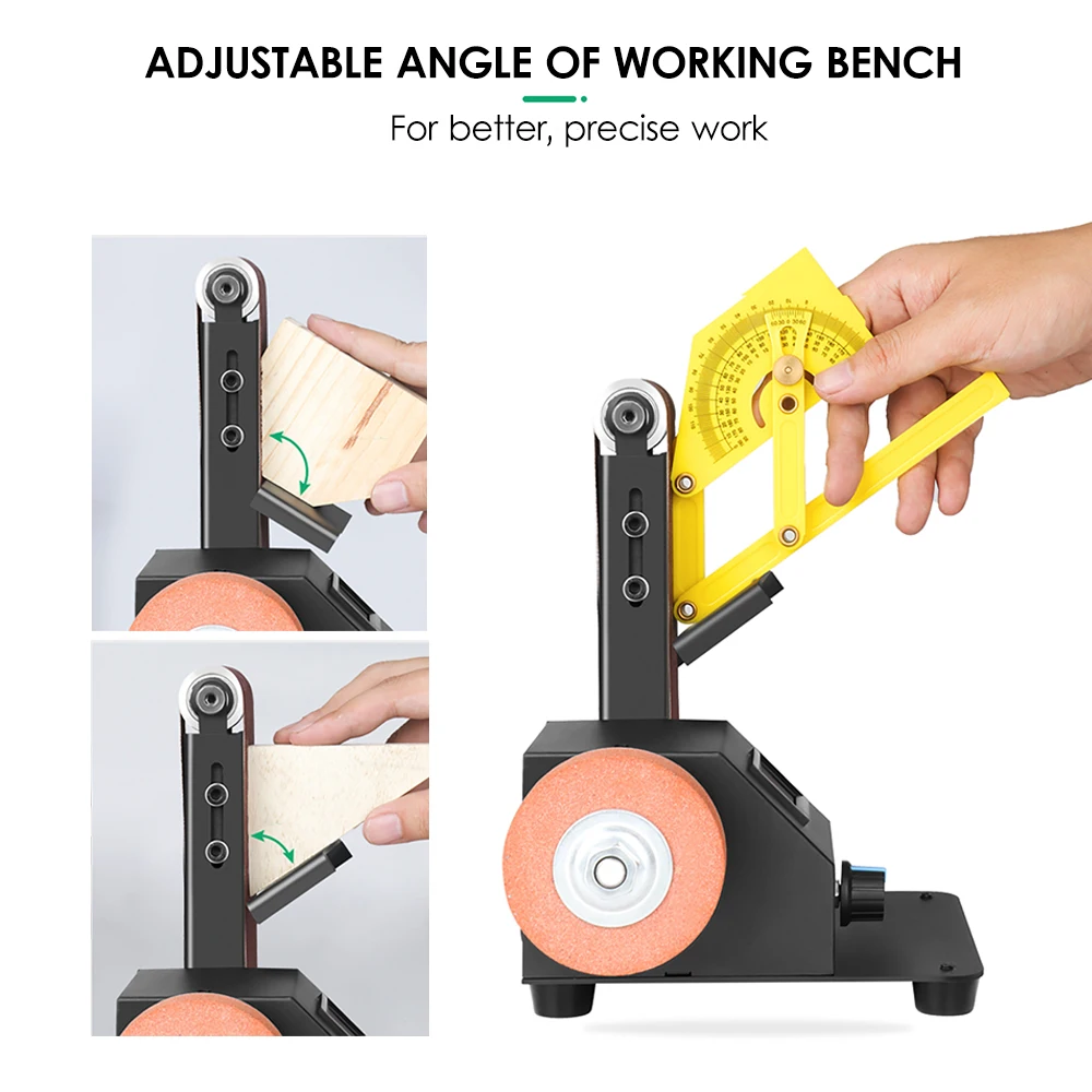 350W Mini Vertical Belt Sander Electric Sanding Polishing Grinding Machine Grinding Sander Grinder Small Sand-belt Machine 2