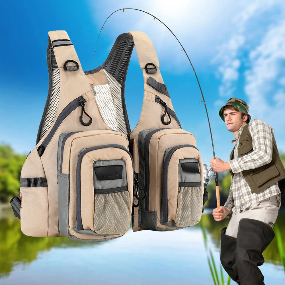 Fishing Vest with 10 Pockets Outdoor Fishing Vests Men Women Breathable  Adjustable One Size Waterproof Outdoor Accessories - AliExpress