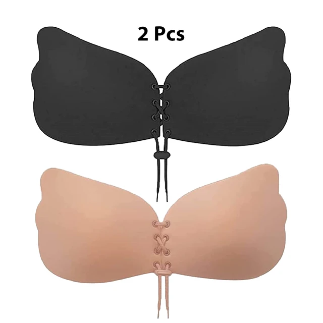 Angel Wings Reusable Strapless Sticky Invisible Push Up Self Adhesive  Silicone Bra Nipple Covers for Women's Backless Dress - AliExpress