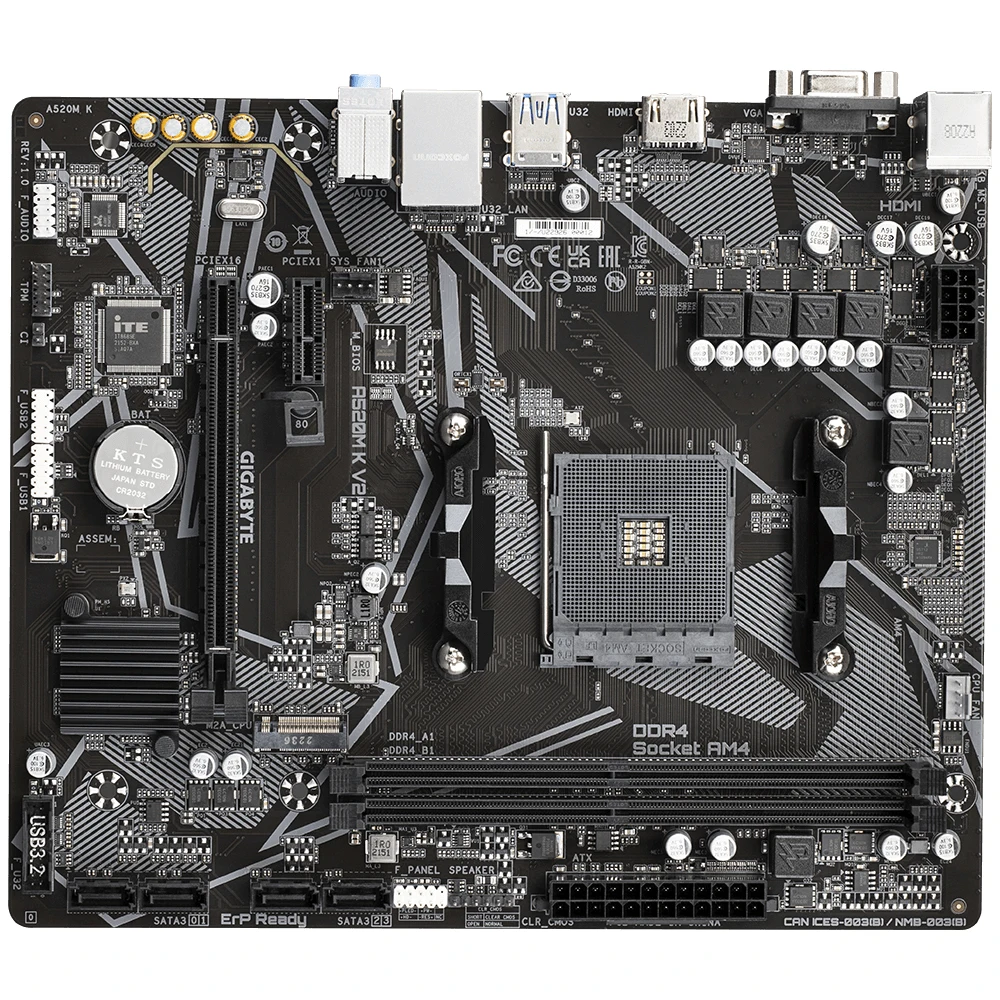 GIGABYTE brand new A520M K V2 AMD A520 AM4 Motherboard Support