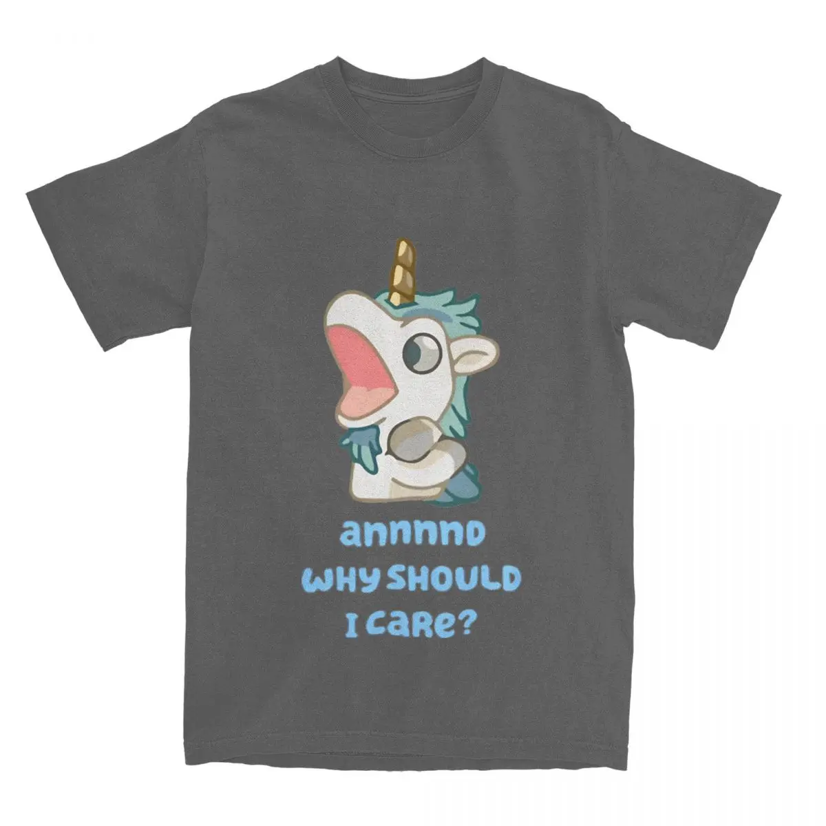 Comical Couple's Blue Cartoon 100% Cotton Summer T-Shirt – Men's Short-Sleeved Tee