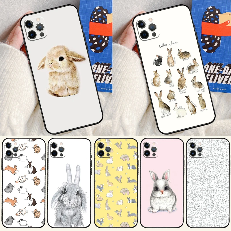 iphone 13 clear case Cute Bunny Rabbit Phone Case For iPhone 13 Pro Max 11 12 Mini 6S 7 8 Plus SE 2020 X XS MAX XR Cover Fundas apple 13 case