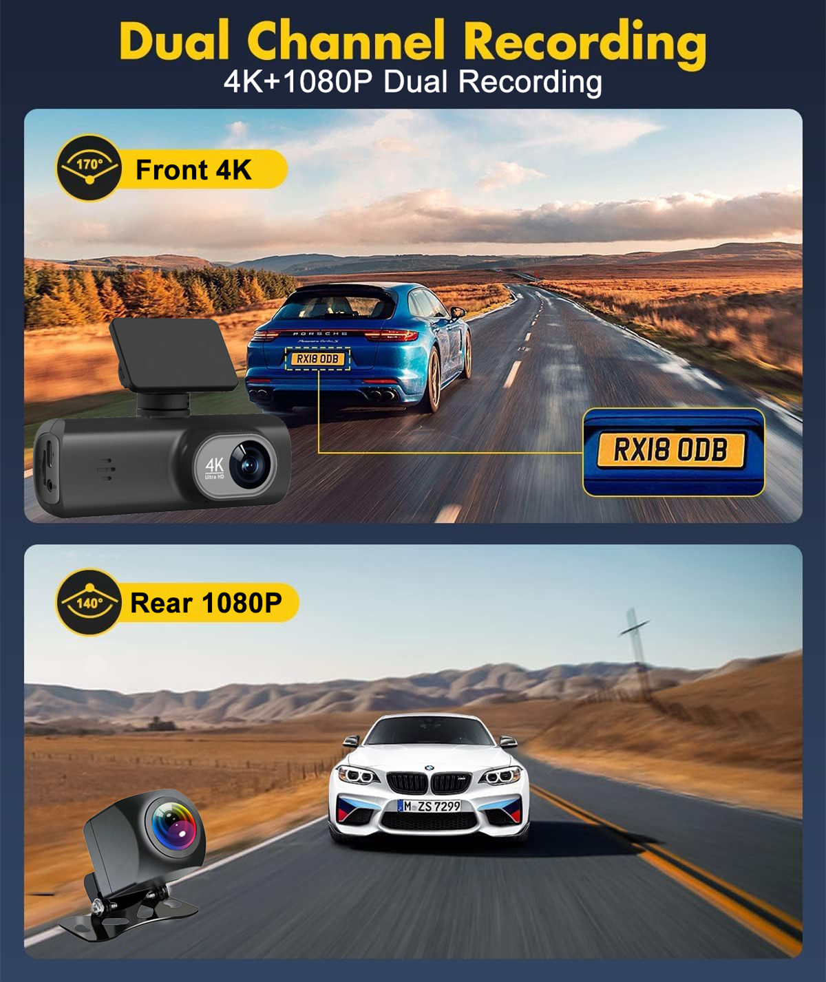 Ultimate Car Cameras with Night Vision: Dual Lens 4K Security