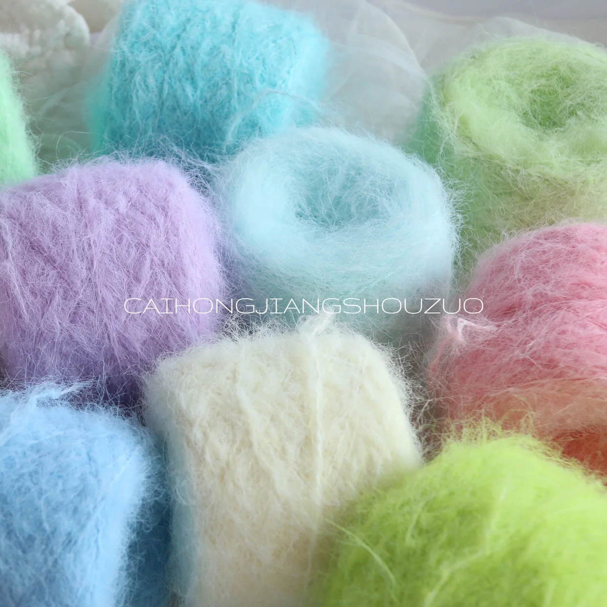 50gHandmadeMohairYarnSoftMacaronColorMohairCrochetWoolYarn