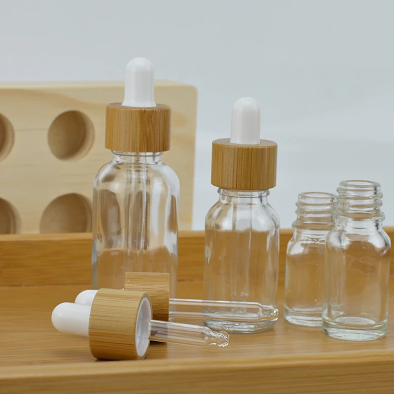10 stücke Tropf flaschen mit Bambus verschluss 5ml 10ml 30ml 50ml Glas DIY  ätherisches Öl Flaschen für Parfüm Aroma therapie Fläschchen Verpackung -  AliExpress
