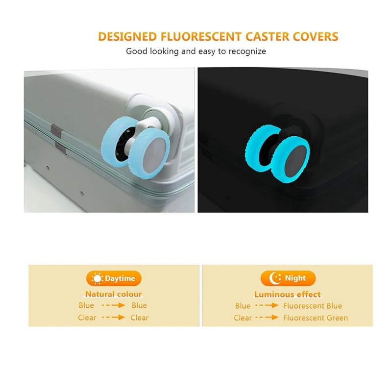 AT19-8Pcs Suitcases Wheel Covers,Silicone Luggage Compartment Wheel Cover For Most 8 Spinner Wheels