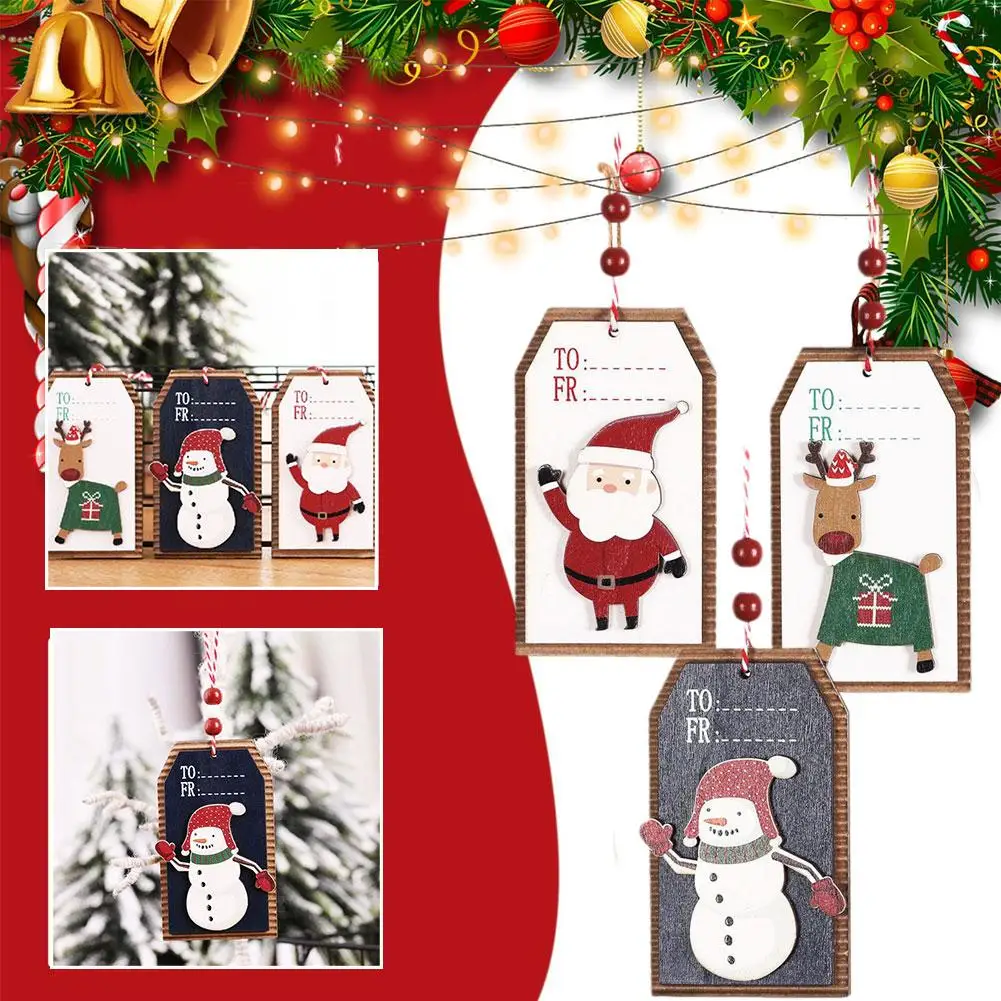 

Christmas Christmas Tree Small Pendant Wooden Sign Man Fireplace Snowman Hanging Deer Decorations Ornaments Old Y6J5
