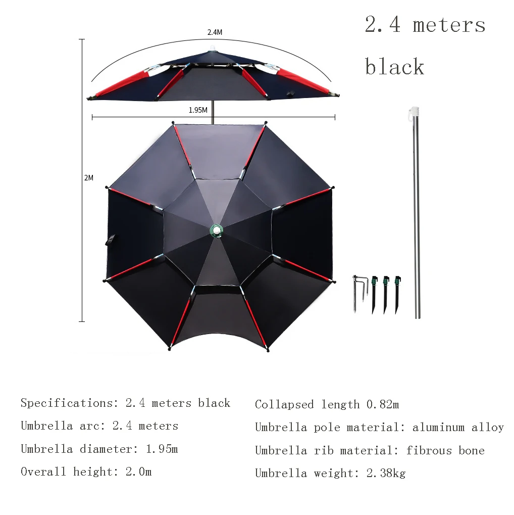 Outdoor Beach Sun Shade Waterproof Universal Adjustable Double Layer Pop Up Ice Carp Fishing Tent Umbrellas