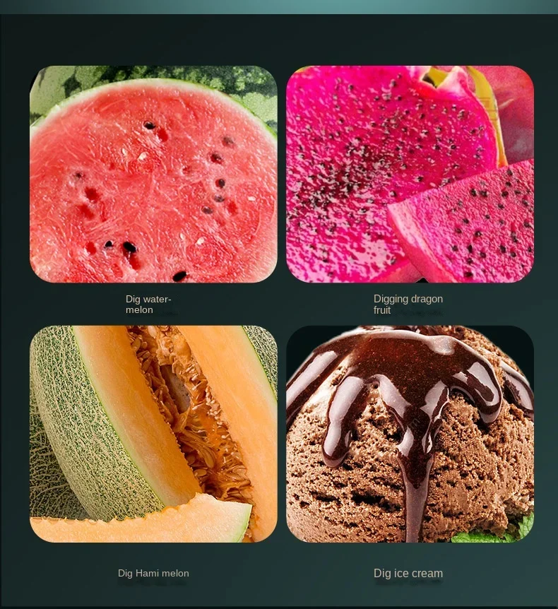 Ice Cream Scoop 304 Stainless Steel Cream Scoop Springable Ice Cream Scoop Dual-purpose Ball Digger Ice Fruit Watermelon Gadget