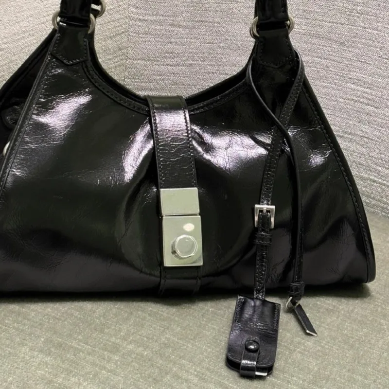 JIAERDI Vintage Black Shoulder Bags Women Retro New Pu Leather Large Capacity Underarm Bag Female Fashionable Y2k Handbag Purse