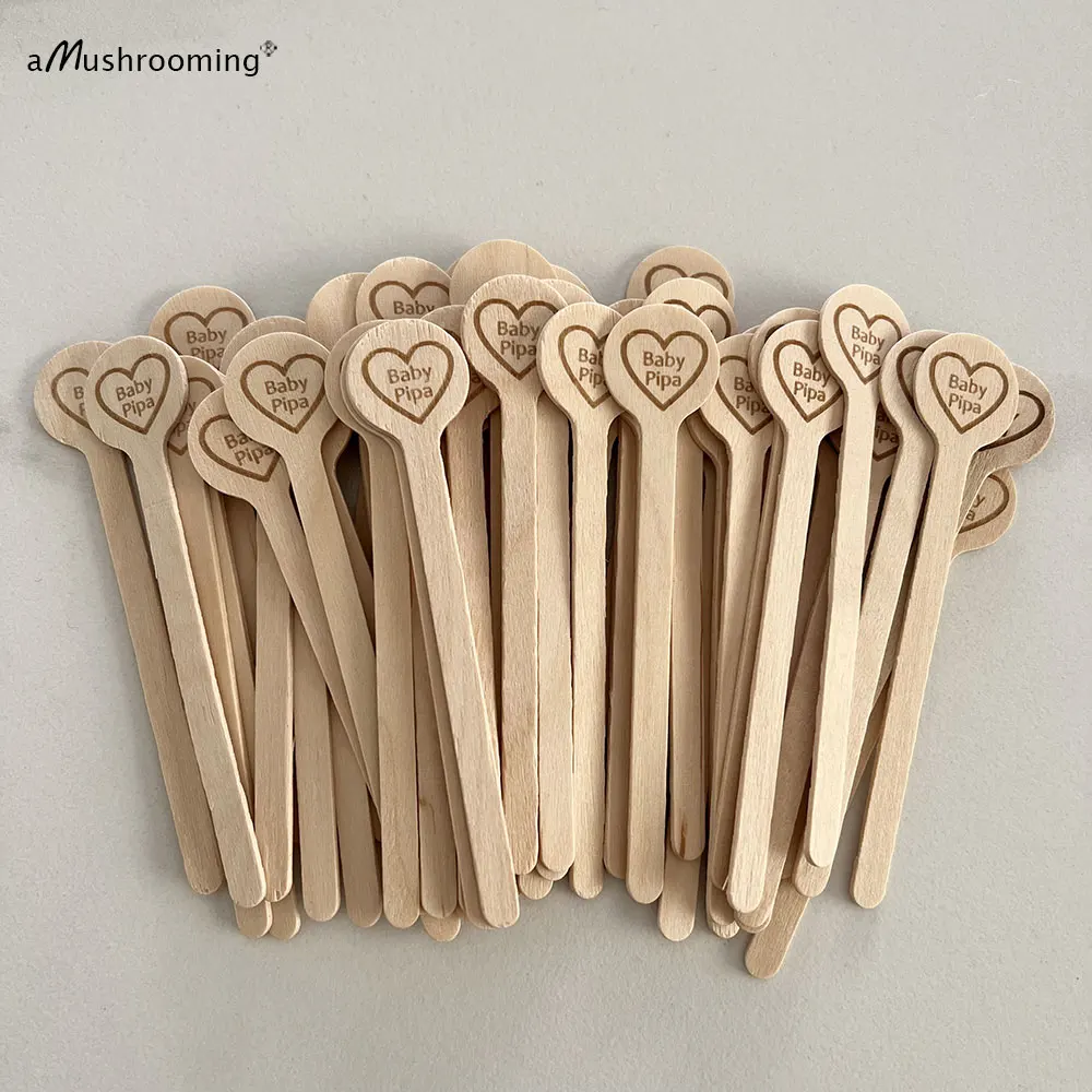 100pcs Round Stir Sticks with Name for Baby Shower Party Decoration Hot Cold Beverage Stirrers Cocktail Drinking Sticks