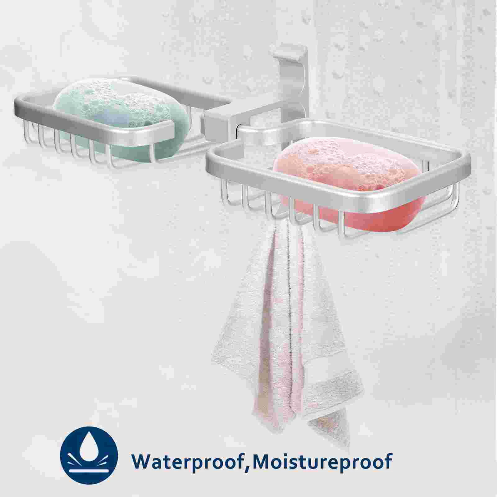 

Sink Soap Storage Rack Suction Cup Hook Kitchen Sponge Drain Dish Space Aluminum Bracket