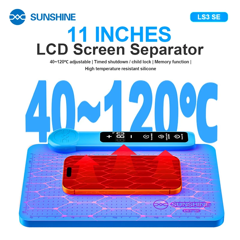 SUNSHINE LS3 SE LCD 스크린 분리기 스마트 메모리 온도 40120 ℃   11인치 이하의 휴대폰, 시계에 맞게 조절 가능