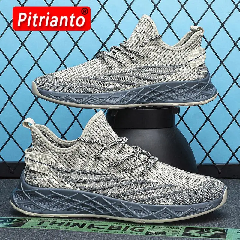 

2023 Summer Men's Sports Shoes Breathable Mesh Comfortable Sneakers Thick Sole Platform Casual Running Mens Shoe Zapatos Hombre