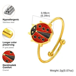 Vibrant Red Enamel Adjustable Drip Ring - Waterproof Finger Jewelry (RC - 910G01)