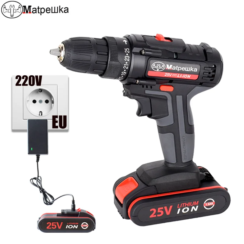 small cordless leaf blower Cordless Screwdriver Electric Screwdriver Cordless Drill  Power Tools Handheld Drill Lithium Battery Charging Drill + Battery compressor spray gun