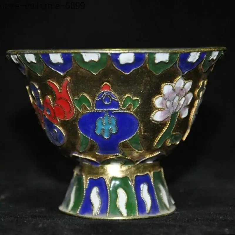 

3,8 "Chinese Palace бронзовые Перегородчатые Eight Драгоценности чашка чая, кружка