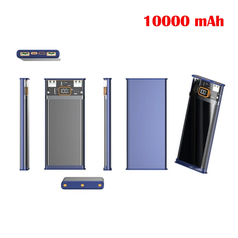 DIY Power Bank Case Battery Storage Box Quick Charge for Polymer 1260110 Battery Holder Fast Charging PD22.5W Alloy Case 20000mA Battery Storage Box Battery Holder Power Bank Case Battery Power Bank Box