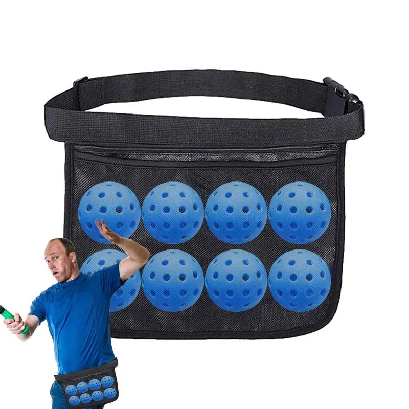 

Поясная Сумка Pickleball, сетчатая сумочка на бедро, дорожный карман для переноски 8 мячей, для теннисных мячей, с 8 мячиками