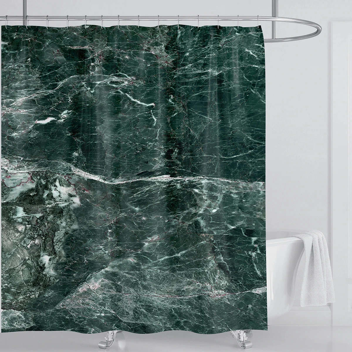 Marble Waterproof Shower Curtain Waterproof Shower Curtain for Bathroom Decor Printed Washable Shower Curtain with Hooks 3
