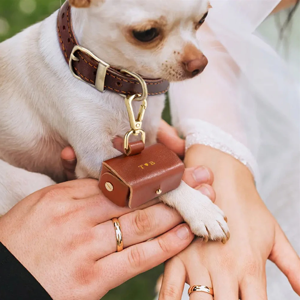 

SWEETHOME Pet Collar Ring Box Leather Wedding Ring Storage Bag Pet Supplies For Proposal Wedding Ceremony Engagement
